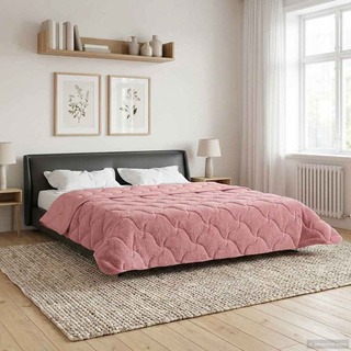 Letni Kołdra Różowy 240 x 260 cm Mikrofibra i Fleece Teddy