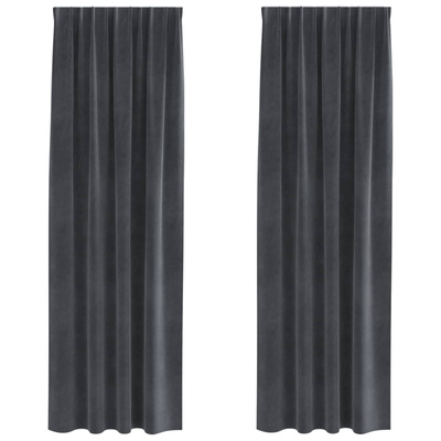 Zasłony zaciemniające 2 pcs Jasnoszary 140 x 245 cm Aksamit