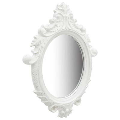 vidaXL Lustro ścienne w ozdobnej ramie, 56x76 cm, białe
