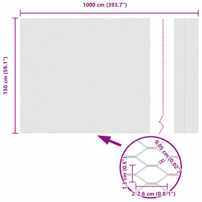 Ogrodzenie heksagonalne 1,5 x 10 m Stal galwanizowana srebrny