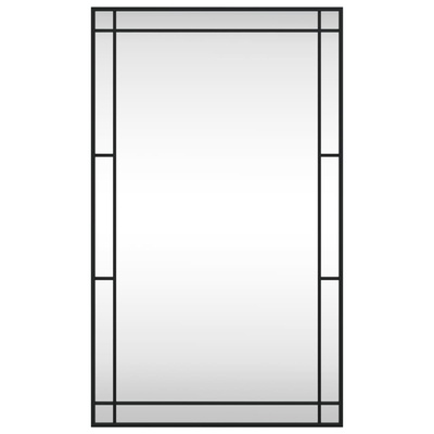 vidaXL Lustro ścienne, czarne, 60x100 cm, prostokątne, żelazo