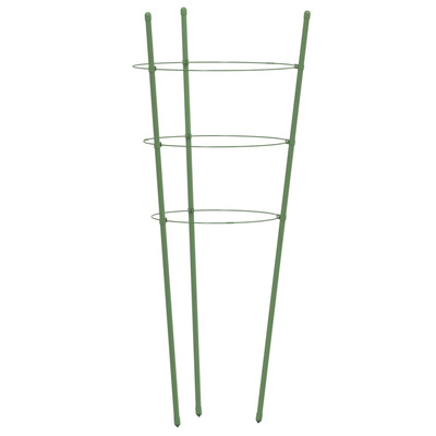 Podpórki dla roślin, z 3 obręczami, 5 szt, zielone, 45 cm, stal