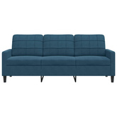 Sofa 3-osobowa, niebieski, 180 cm, tapicerowana aksamitem