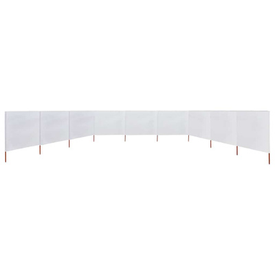Parawan 9-skrzydłowy z tkaniny, 1200x160 cm, piaskowa biel