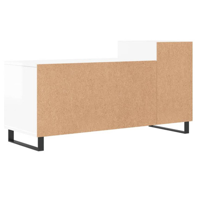 vidaXL Szafka pod TV, wysoki połysk, biała, 100x35x55 cm