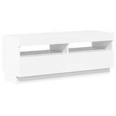 Szafka TV z oświetleniem LED, biel z połyskiem, 100x35x40 cm