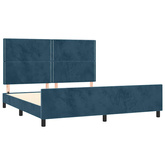 vidaXL Rama łóżka z zagłówkiem, ciemnoniebieska, 160x200 cm, aksamitna model standard