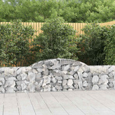 Kosze gabionowe, 9 szt., 300x30x60/80 cm, galwanizowane żelazo