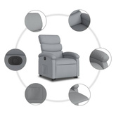 vidaXL Podnoszony fotel masujący, elektryczny, rozkładany, jasnoszary wariant 28