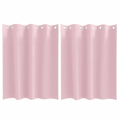 Firany blackout z kółkami 2 pcs Dziecięcy róż 140 x 140 cm