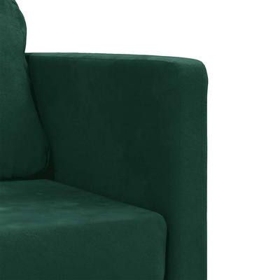 Sofa podłogowa 2-w-1, ciemnozielona, 122x204x55 cm, aksamit