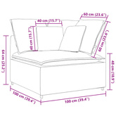 Modułowy Narożnik Sofa z Poduszkami Kremowy 100 cm