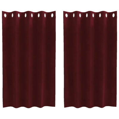 Zasłony zaciemniające 2 pcs Czerwone wino 140 x 140 cm Aksamit