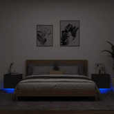 vidaXL Wiszące szafki nocne z LED, 2 szt., czarne