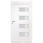 Drzwi frontowe, aluminium i PVC, antracytowe, 110x210 cm