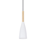 Lampa wisząca biała + drewno Trosa Ledea 50101265