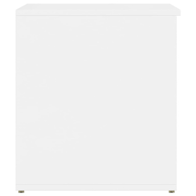 Skrzynia, biel z połyskiem 84x42x46 cm, materiał drewnopochodny