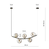 Lampa wisząca RITZ 5 BL GRAFIT