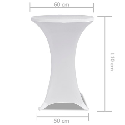 Obrus na stół barowy ? 60 cm, biały, elastyczny, 2 szt.