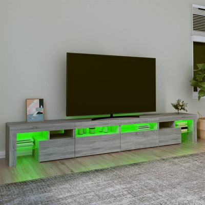 vidaXL Szafka pod TV z oświetleniem LED szary dąb sonoma 260x36,5x40cm