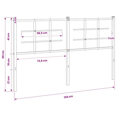 Metalowe wymienne wezgłowie, białe, 150 cm