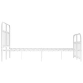 vidaXL Metalowa rama łóżka z wezgłowiem i zanóżkiem, biała, 120x200 cm