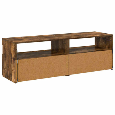 Szafki pod TV z LED, 2 szt., przydymiony dąb, 60x35x40 cm