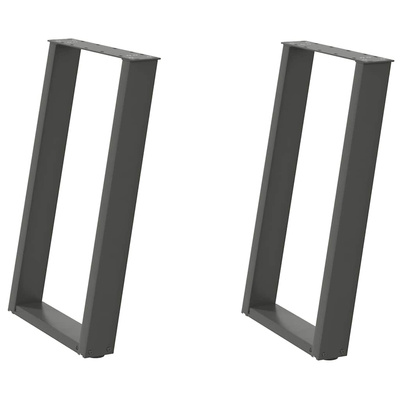 Nogi do stołu jadalnego w kształcie litery U 2 szt. Antracyt 60x(72-73) cm Stal