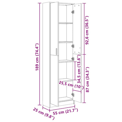 Szafa do przedpokoju biała 55x25x189 cm materiał drewnopochodny