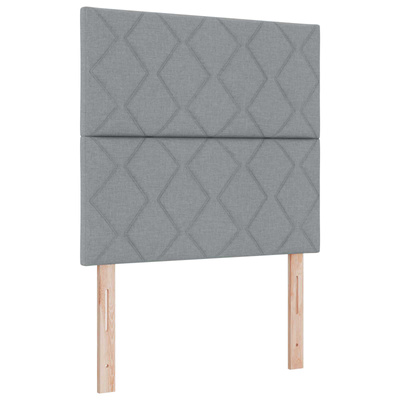 Łóżko kontynentalne z materacem jasnoszary 90 x 200 cm tkanina