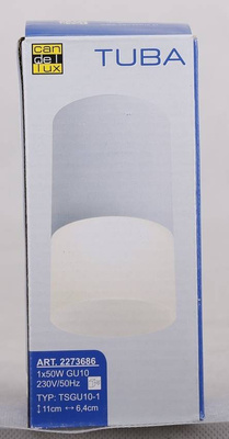 Lampa sufitowa tuba szara z mrożonym szkłem GU10 natynkowa