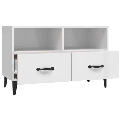 vidaXL Szafka pod TV, biała, wysoki połysk, 80x36x50 cm wariant 6