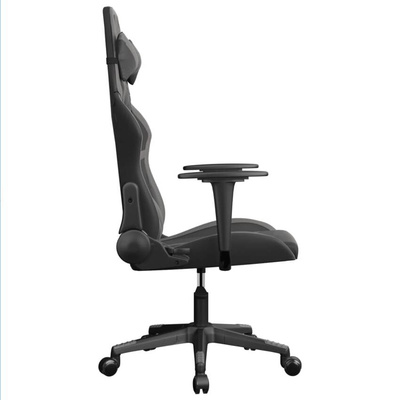 vidaXL Masujący fotel gamingowy, czarno-szary, sztuczna skóra model standard