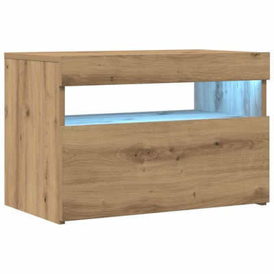 Szafka pod TV z oświetleniem LED, dąb artisan, 60x35x40 cm