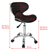 Gabbiano taboret kosmetyczny Q-4599 czarny 111138