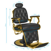 Gabbiano fotel barberski Francesco Gold czarny 133777