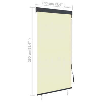 vidaXL Roleta zewnętrzna, 100x250 cm, kremowa