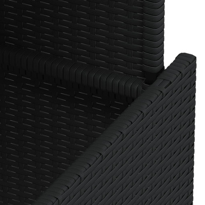 Stół ogrodowy, czarny, 100x55x73 cm, polirattan i akacja