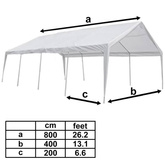 vidaXL Namiot imprezowy do ogrodu, 8x4 m, biały
