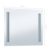 vidaXL Ścienne lustro łazienkowe z LED, 60 x 50 cm