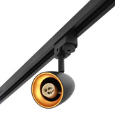 Lampa reflektor na szynoprzewód OVO T Black Gold, IP20, czarna, pierścień złoty EDO777235 EDO Solutions