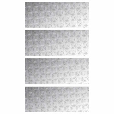 Stopień Prostokątny 4 pcs Srebrny 100 x 40 cm Aluminium