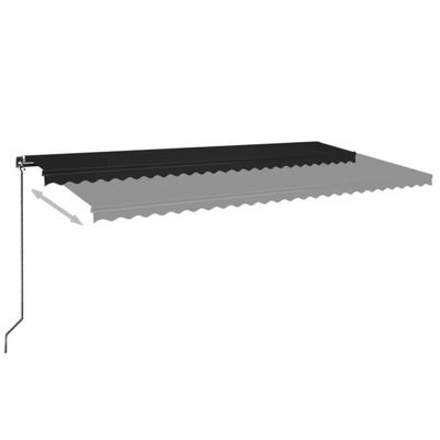 Ręcznie zwijana markiza z LED, 600x350 cm, antracytowa