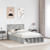 Ramka łóżka Betonowy szary 120 x 190 cm Drewno inżynieryjne