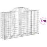Kosze gabionowe, 20 szt, 200x50x120/140cm, galwanizowane żelazo
