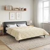 Letni Kołdra Kremowy 220 x 260 cm Mikrofibra i Fleece Teddy