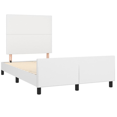vidaXL Rama łóżka z zagłówkiem, biała, 120x200 cm, sztuczna skóra