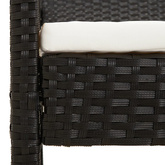 Ławka ogrodowa z poduszką, czarna, 105 cm, polirattan