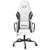 vidaXL Fotel gamingowy, biało-czarny, sztuczna skóra model standard