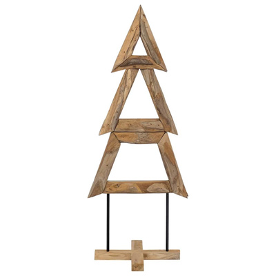Choinka z podstawą Brązowy 149,5 cm Lite drewno tekowe